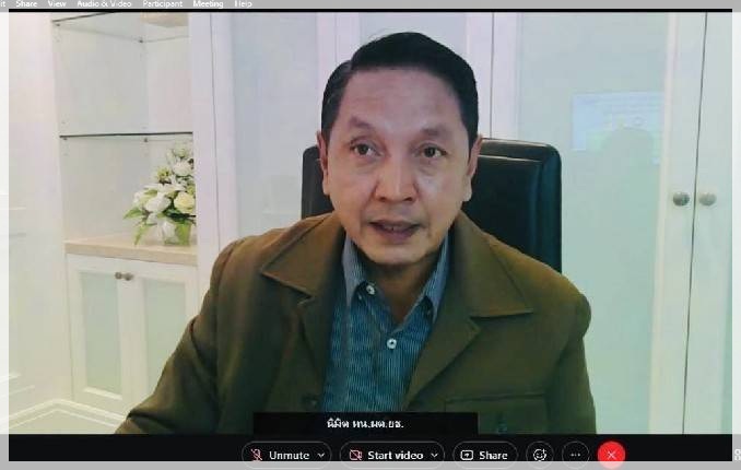 หัวหน้าผู้ตรวจราชการกระทรวงยุติธรรม ประชุมการตรวจราชการ ประจำปีงบประมาณ พ.ศ. 2565 (รอบที่ 1)  เขตตรวจราชการที่ 5 จังหวัดสงขลา ผ่านระบบการประชุมทางไกล (Video Conference)